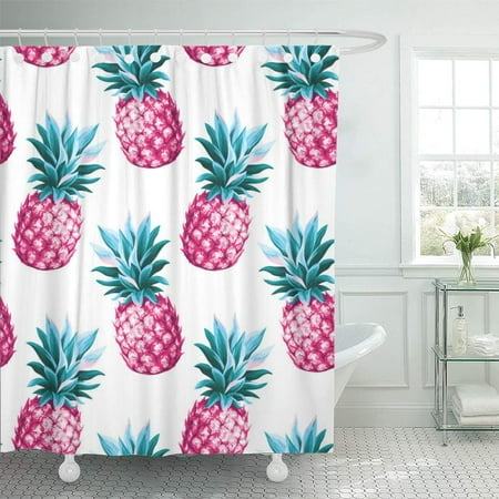 Classical Bath - KSADK Colorful Tropical Pineapple Floral Exotic Fruit Ananas Bio Botanical Classical Shower Curtain Bath Curtain 60x72 inch