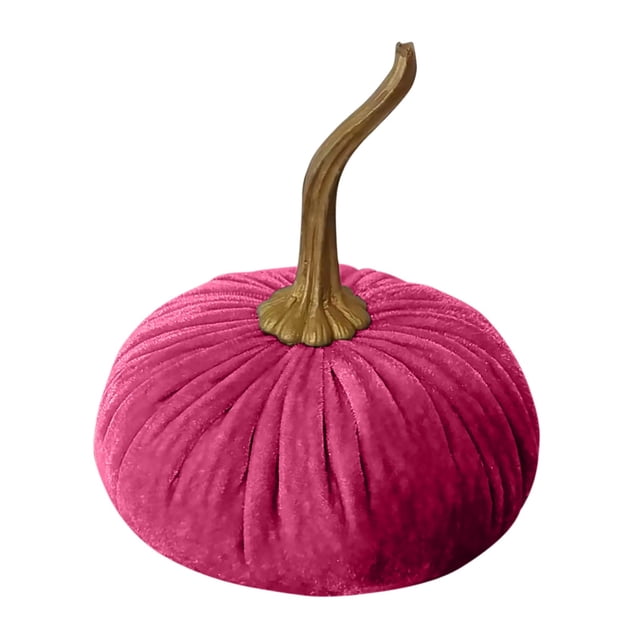 Handmade Velvet Decorative Pumpkin Ornament Elegant Autumn Home Desktop