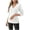 White, variant on Womens Sweaters with Ribbed Detailing Soft Knitted Side Buttons Wrap V Neck Slim Fit Dressy Casual Tunic Tops (M, Navy)