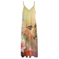 thumbnail image 4 of Flower Hummingbird Design Sleeveless Dress Woman Fashion Long Dresses Women's Summer Suit Dress 2025, 4 of 7