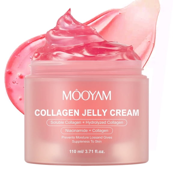 Mooyam Collagen Jelly Cream, Deep Moisturizer, Anti-Aging Hydrator, Clean Skincare, Boosts Elasticity, Skin Rejuvenation, 3.71 fl oz