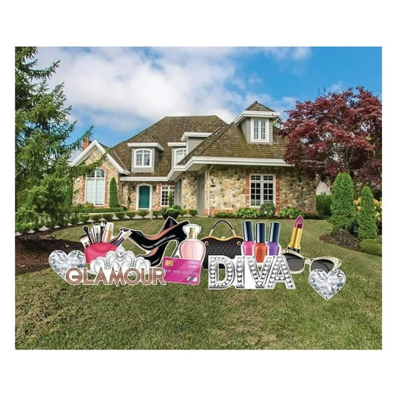 Yard Signs Flair Yard Card Accessories Outdoor Yard Signs with Stakes, Female Yard Sign Fillers, 13 Piece Set (Standard)