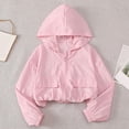 thumbnail image 4 of Purcolt Girls UPF 50+ Hoodies Lightweight Sun Protection Long Sleeve Full Zip Up Jackets Breathable Comfortable Loose Fit Hooded Coat with Pockets, 4 of 9