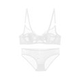 thumbnail image 1 of Gibobby Conjunto Lencería Tanga Y Bralette de estilo francés para mujer que realza el busto pequeño y da forma con un delicado juego de lencería antiflacidez(Blanco, B), 1 of 2