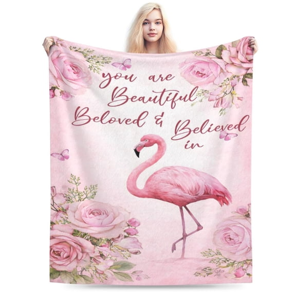 Flamingo Blanket Pink Flamingo Florals Throw Blanket for Girls Women Gifts for Kids Adults Ultra Soft Cozy Fleece Blanket for Couch Sofa Bed 50x40
