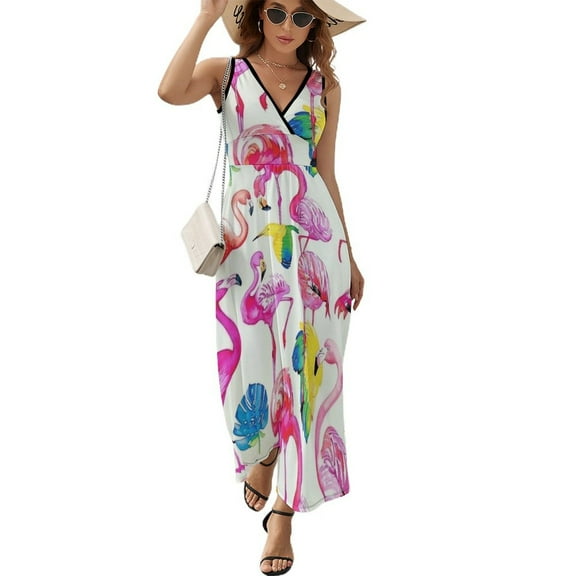 Flamingo Pattern Pattern Design Sleeveless Dress Summer Clothes for Women Women's Clothing 2025