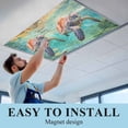 thumbnail image 5 of 3 Pack Vintage Blue Fluorescent Light Covers for Ceiling Lights Ocean Abstract Sea Turtle Map Magnetic Ceiling Light Covers Overhead Light Filters for Office Classroom Home, 5 of 9