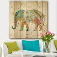thumbnail image 2 of Designart 'Boho Paisley Elephant II' Bohemian & Eclectic Print on Natural Pine Wood, 2 of 3
