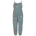 thumbnail image 5 of Odeerbi Toddler Girls Halloween Sleeveless Jumpsuit Strap Romper Kids Comfortable Cute Halloween Print Suspenders Leisure Long Pants Toddler Clothes Dark Blue, 5 of 6
