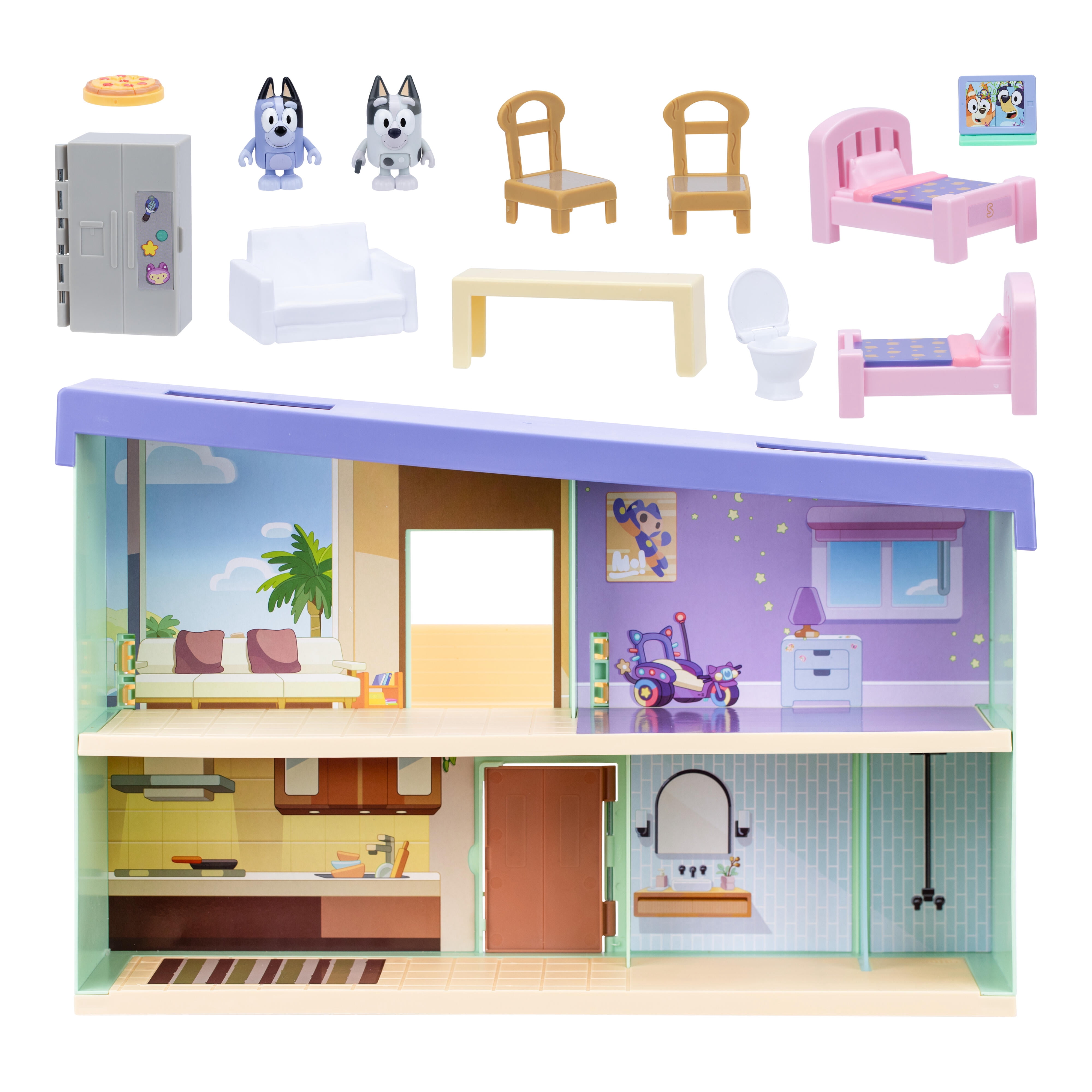 Bluey Muffin’s Home Playset with Over 11 inches Tall and 10 Accessories Including Exclusive Muffin and Socks Figures Ages 3+