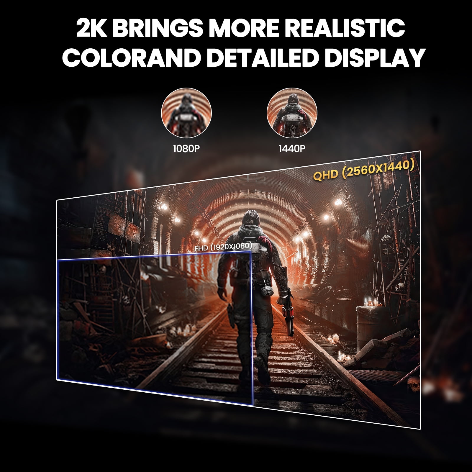 CRUA 32" QHD 165Hz Curved Gaming Monitor, VA Screen ，1800R, FreeSync, 99 sRGB, Low Blue Light, HDMI/DisplayPort, Wall Mountable - Black