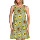 thumbnail image 1 of Fotbe Sage Green With Sunflowers Vestido de Verano sin Mangas para Mujer – Vestido Midi Línea A, Estilo Camiseta Floral, Vestido Playero Casual y Fluido, 1 of 7