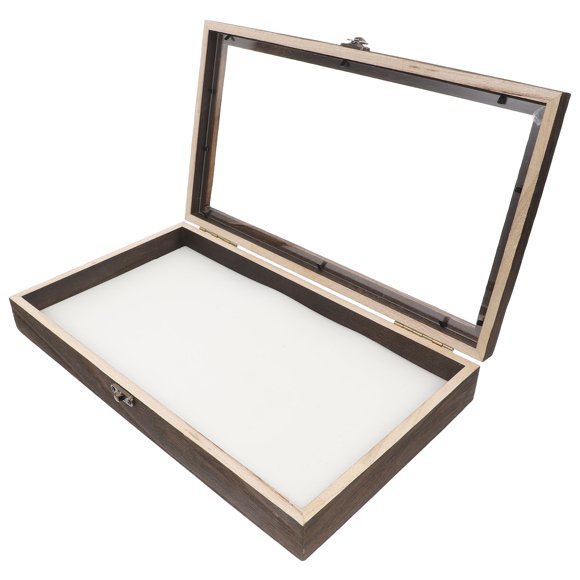 KONTONTY Wooden Insect Storage Box Dark Brown for Butterfly Display and Preservation
