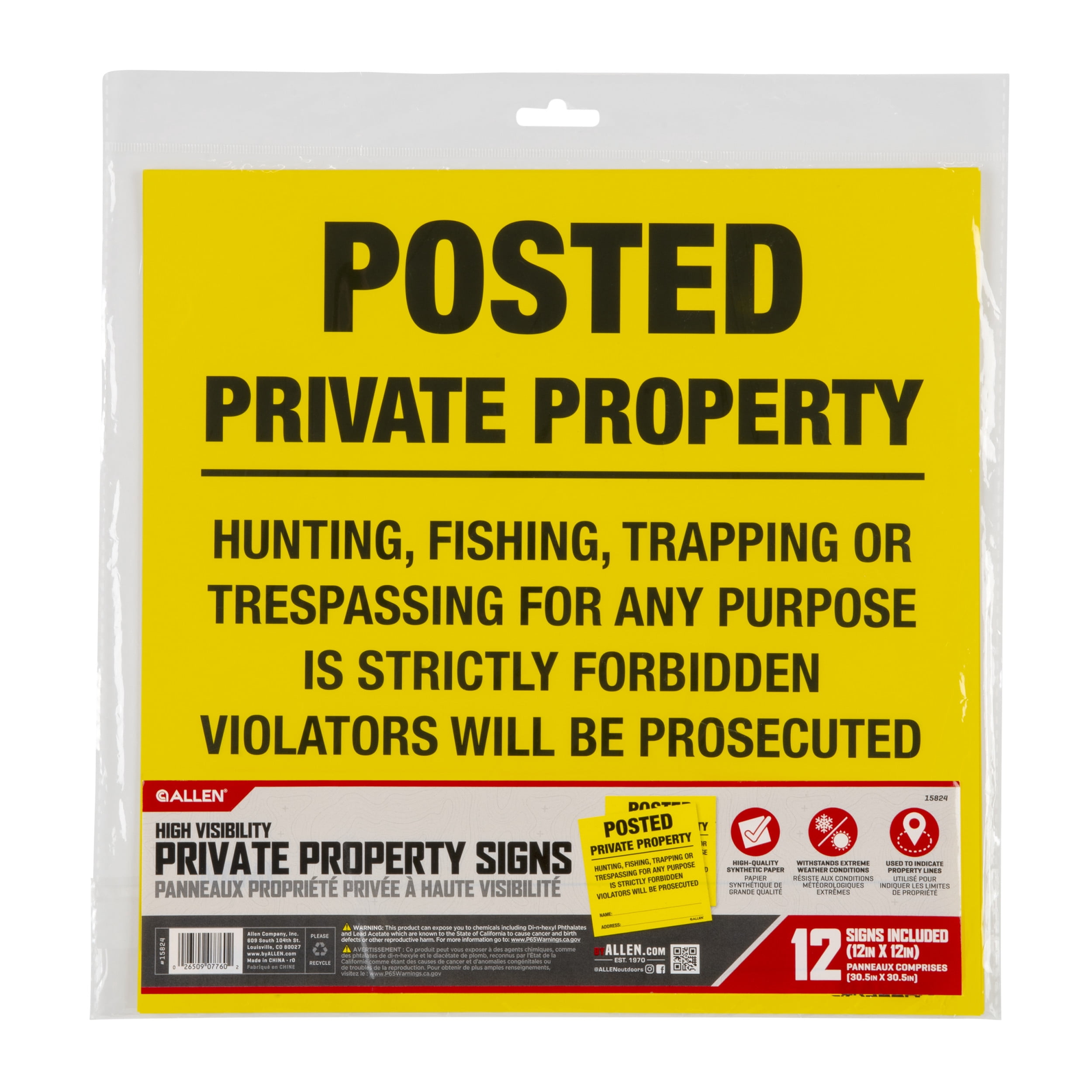 SIGN 12 PACKALLEN POSTED NO TRESPASSING