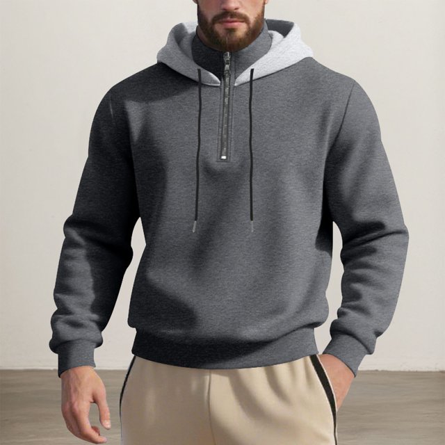 MHFRRA Sudadera con Capucha, Cremallera y Cuello Alto, Cómoda y Ligera, Ideal para Uso Informal y Actividades Al Aire Libre Gris