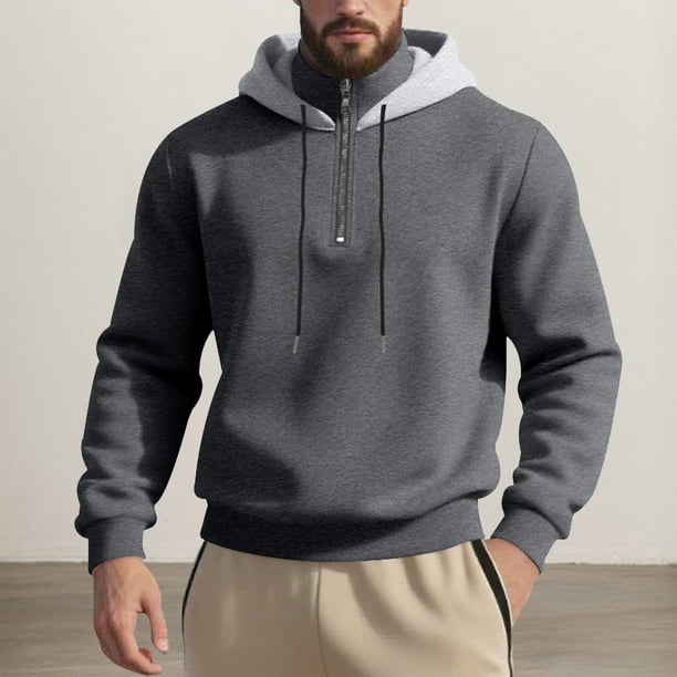 WILLBEST Sudadera con Capucha Pesada con Cremallera y Cuello Alto, Sudadera Cómoda para Uso Informal y Actividades Al Aire Libre. XGrande
