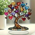 thumbnail image 4 of Chagetd Heart Tree Ornament Desktop 2D Flat Acrylic Decoration Multi-Color Love Hearts Tree with Base for Home Table Decor Valentine's Day Gift, 4 of 8