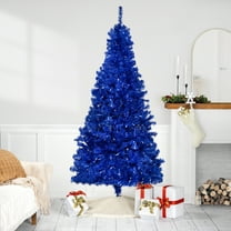 Northlight Pre-Lit Artificial Tinsel Christmas Tree - 9' - Blue - Clear Lights