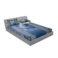 thumbnail image 2 of Ambesonne Ocean Fitted Sheet & Pillow Sham Set, Thunder Bolt at Night, Queen, Blue Grey, 2 of 2