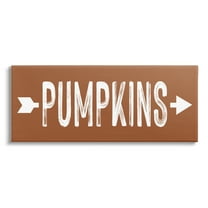 Stupell Industries Pumpkins Pointing Right Holiday Painting Gallery Wrapped Canvas Art Print Wall Art, 24 x 10