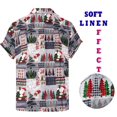 thumbnail image 2 of LA LEELA Men's Holiday Beach Short Sleeve Vacation Hawaii Santa Claus Party Holiday Shirt Hawaiian Ugly Christmas Tree Shirts for Men XXL Grey Santa, 2 of 6