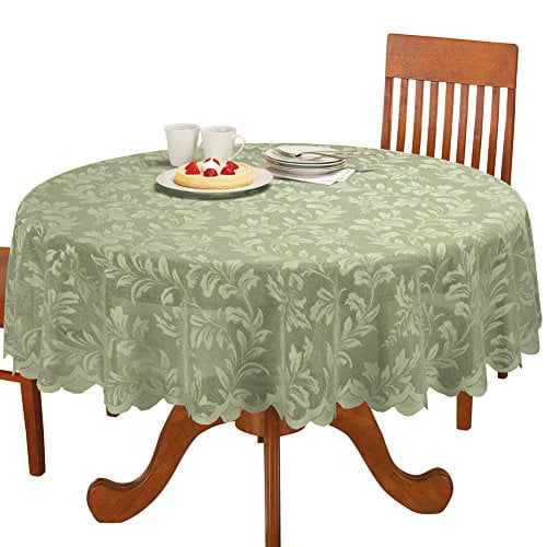 Lace Leaf Tablecloth Sage Green 70&quot; Round Walmart