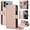 Rose Gold, variant on Kryonix for iPhone 17 Pro Max Wallet Case, Crossbody Zipper Purse with Wrist Strap Lanyard Handbag, RFID Blocking Card Holders, Kickstand Flip Leather Cover, Pink/Beige/Black