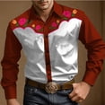 thumbnail image 1 of Camisa vaquera occidental para hombre, con estampado floral, abotonada, para festivales al aire libre, suave y cómoda, con solapa retro, tallas S-6XL, 1 of 6