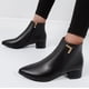 thumbnail image 5 of NECHOLOGY Botas Mujer Adulto Femenino Zapatos Botines de mujer Zapatos gruesos Tacones Botas térmicas Cremallera Alta Transpirable Retro para mujer Botas para mujer (Black, 7.5), 5 of 7