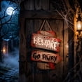 thumbnail image 2 of Halloween Wooden Hanging Sign Spooky Pumpkin NO ENTRY Door Plaque Outdoor Front Porch Yard Decor, 2 of 7