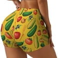 thumbnail image 2 of Fotbe Colorful Vegetables Seamless Shorts, Womens Workout Shorts High Waist Stretch Booty Short for Gym/Yoga/Running/Biking-, 2 of 9