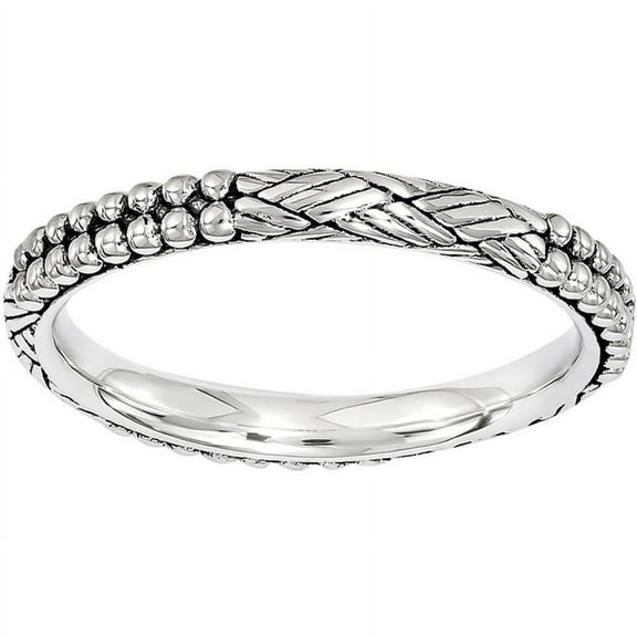 Sterling Silver Antiqued Patterned Ring