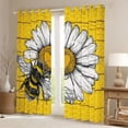 thumbnail image 2 of jejeloiu Kawaii Flowers Daisy Black Out Curtains,Yellow Black Bee Curtains Pack of 2 (42x63 Each) For Girls Kids, 2 of 6