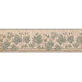 thumbnail image 2 of Sage Feuilles de Noix de Coco Blanc Moderne Papier Peint Bordure Floral, Rouleau 15' x 7'', 2 of 3