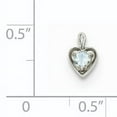 thumbnail image 2 of Beautiful 14k White Gold March Synthetic Birthstone Heart Charm, 2 of 2