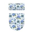 thumbnail image 5 of HELLHERO Blue Hydrangeas and Butterflies Toilet Lid Cover and Toilet Tank Lid Cover & Elastic Edge Toilet Seat Lid Cover for Toilet, Elastic Fabric, Washable, 5 of 8