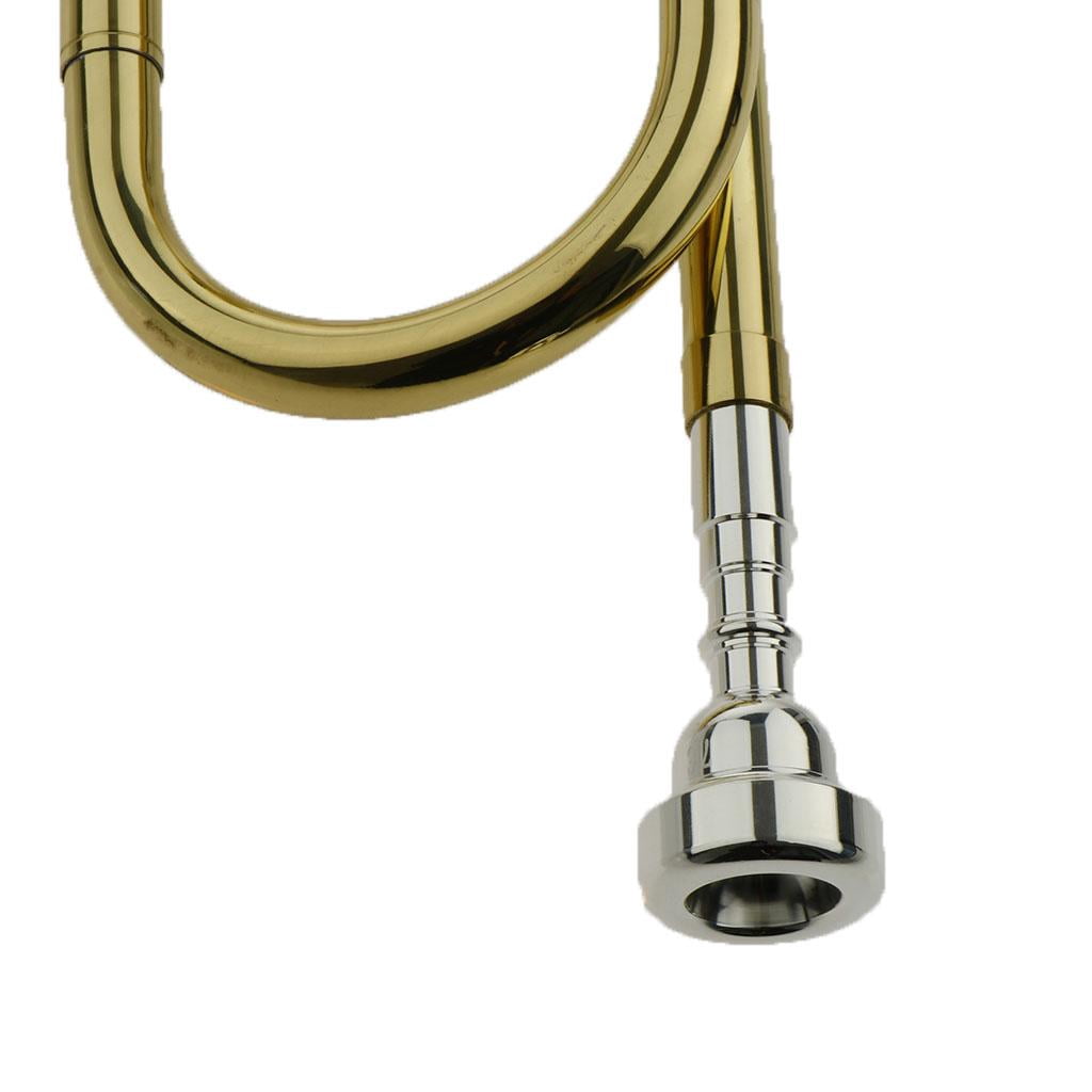 LeeQinersw Durable Brass Youth Kids Students Mini Marching Bugle Trumpet Golden, B Key