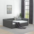 thumbnail image 2 of DeeHome Daybed with Trundle Velvet Upholstered Tufted Sofa Bed, with Button and Copper Nail onSquare Arms,Full Daybed & Twin Trundle- For Bedroom, Living Room, Guest Room,(83"x57"x26"), 2 of 9