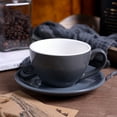 thumbnail image 1 of Taza y platillo Barista Latte Art, gran capacidad a elegir para Latte, Cappuccino y Double Espresso 220ml Gris oso de fresa Hogar, 1 of 5