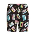 thumbnail image 4 of Wukai Colorful Retro Tape Men’s Short Pajama Pants With Pockets Soft Sleep Pj Shorts for Men-, 4 of 6