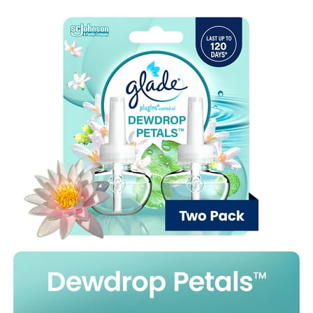 Glade PlugIns Refills Air Freshener, Dewdrop Petals, 1.34 oz, 2 Count