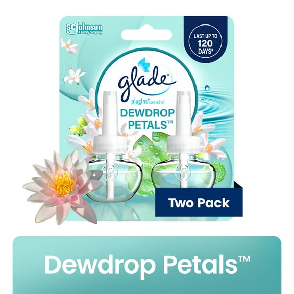 Glade PlugIns Refills Air Freshener, Dewdrop Petals, 1.34 oz, 2 Count