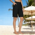 thumbnail image 4 of FAIWAD Short en Lin pour Femmes Taille Haute Longueur Genou Short d'Été Décontracté Jambe Droite à Enfiler, 4 of 5
