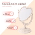 thumbnail image 2 of Miangastore 1pc Heart Shaped Vanity Mirror Tabletop Double Sided Mirror Rotatable Vanity Mirror Desk Mirror, 2 of 9