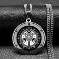 thumbnail image 3 of Stainless Steel Moon Sun Hekate Wheel Necklace Strophalos Hecate Magic Symbol Logo Jewelry, 3 of 5
