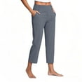 thumbnail image 2 of Delliss Women's Summer Stretch High Waist Pant Side Slit Yoga Straight Work Pant, 2 of 6