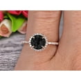 thumbnail image 5 of 1.75 Carat Round Cut Black Diamond Moissanite Engagement Ring Wedding Anniversary Gift On 10k Rose Gold Halo Design, 5 of 5