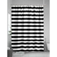 thumbnail image 5 of Black and White Stripes Shower Curtain, Geometric Modern Minimalist Nordic Style Waterproof Shower Curtain Set with 12 Hooks Lightweight Washable Fabric Shower Curtains for Bathroom 48x72 Inches, 5 of 6
