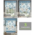 thumbnail image 4 of Blue Coastal Nautical Tie Up Curtains for Kitchen Bathroom Bedroom Windows 45 Inch Length, Summer Beach Starfish Shell Coral Balloon Drape Curtains Shade Rod Pocket Drapery Curtain Panel, 42"x45", 4 of 7