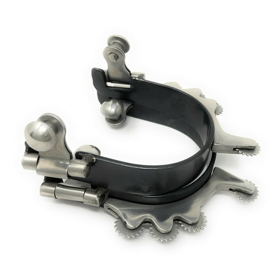 AJ Tack Ladies Black Horizontal Rowels Bumper Spurs